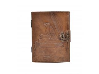 New Charcoal Colour Genuine Handmade Crow Embossed Vintages Blank Paper Notebook Leather Journal Diary
