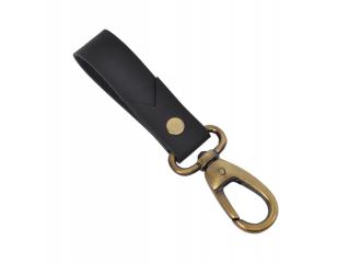Handmade Genuine Vintage Buffalo Leather Keychain with Dog hook