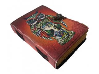 Leather Journal Owl Printed Book of Shadows Witch Craft Journal Leather Grimoire Magical B