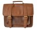 100% Real Crazy horse Leather Men's Brown Briefcase Handbag Laptop Bag Shoulder