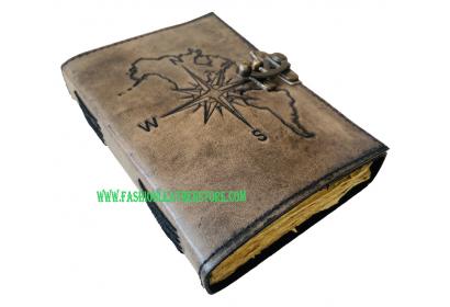 Custom Design Compass Notebook Antique Leather Journal Writing Diary Wholesale Gifts For Women Men Book Office Supplies Notebook