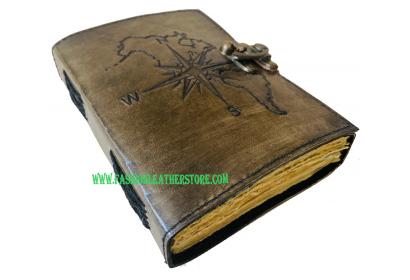 Compass Notebook Antique Leather Journal Writing Diary Custom Design Wholesale Gifts For W