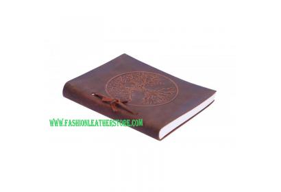 Embossed Handmade Soft Leather Journal Writing Round Tree Of Life Journal
