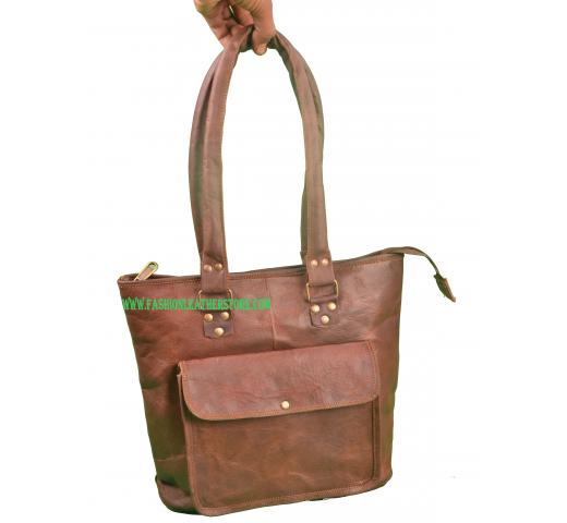 Real leather vintage ladies bag goat hide handbag tote Women's Bag girls Purse 