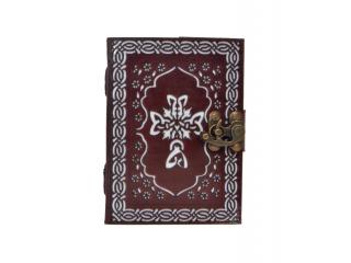 Celtic Hand-tool Cutting Leather Journal Cross Design Notebook 120 Pages Expensive Day Planner Notebook