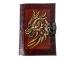Vintage Leather Journal 200 Sketchbook Book Of Charmed Spell Celtic Dragon Antique Handmade Deckle Edge Paper Yellow With Brown Embossed