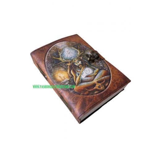 Leather Printed Journal Retro Collage Poster Design Man Handmade Cotton Vintage Paper Note