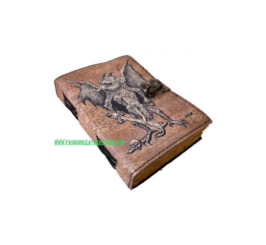 Dragon With Face Printed Blank Spell Book Of Shadows Journal With Lock Vintage Handmade Pr