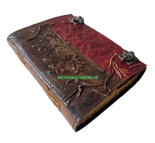 Wholesaler Handmade Grimoire Hocus Pocus Lunar Tree Of Life Leather Journal Book Of Shadow