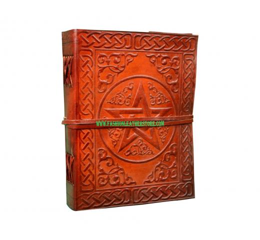 Celtic Leather Journal Writing Notebook PENTAGRAM Leather notebook Handmade Leather Bound Daily Notepad For Men & Women Unlined Paper