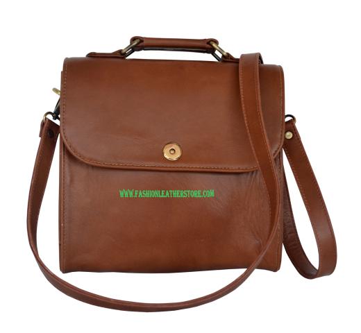 Leather Satchel Shoulder Bag Work Tote Bag with Shoulder Strap Bag Design Brown Buffalo 